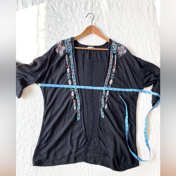 American Eagle Boho Embroidered Aztec Open Cardigan - Picture 9 of 13